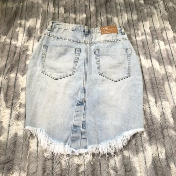 ONE Teaspoon 20/20 Jean Skirt Size 24 - Picture 4 of 12